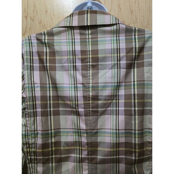 Vintage Brown & Pink Plaid Button-Front Coat Gap sz M - Picture 6 of 10